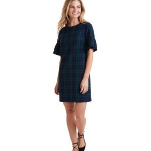 Vineyard Vines Blackwatch Plaid Navy and Green Women's Dress Size 00
